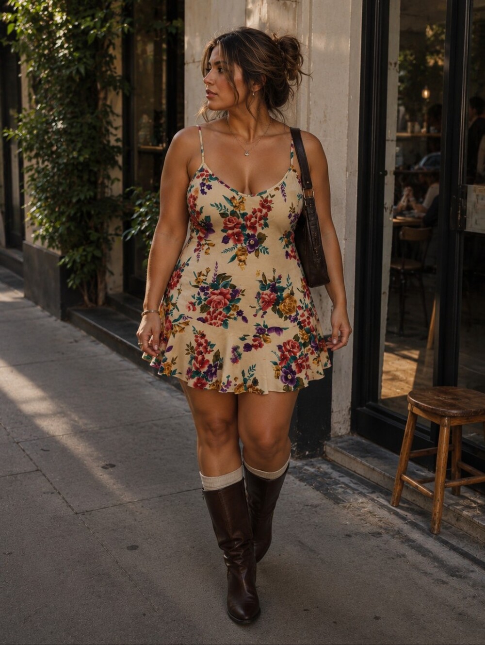 Vintage 90s Floral Babydoll Slip Dress Cottagecore Coquette L Fairycore